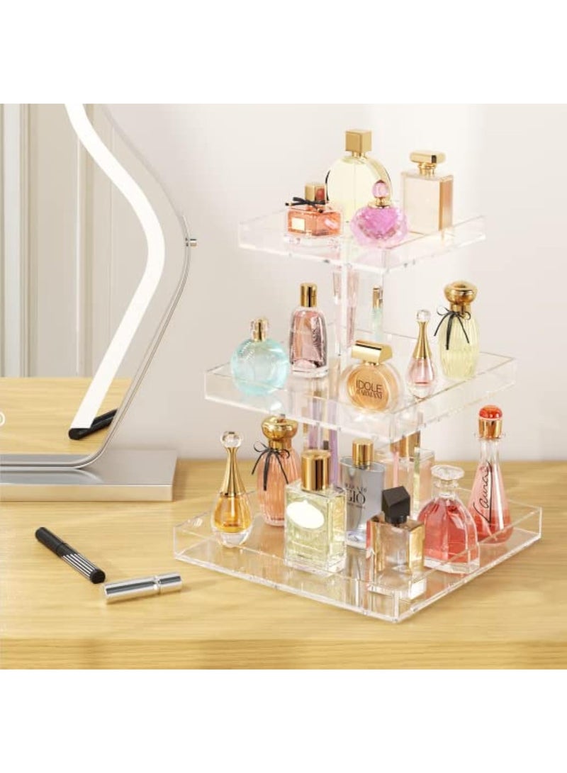 Arabest 3-Tier Perfume Organizer, Clear Resin, Rectangular Tray, Sturdy Design, Space Saver, Convenient Access, Easy Assembly - Image 4