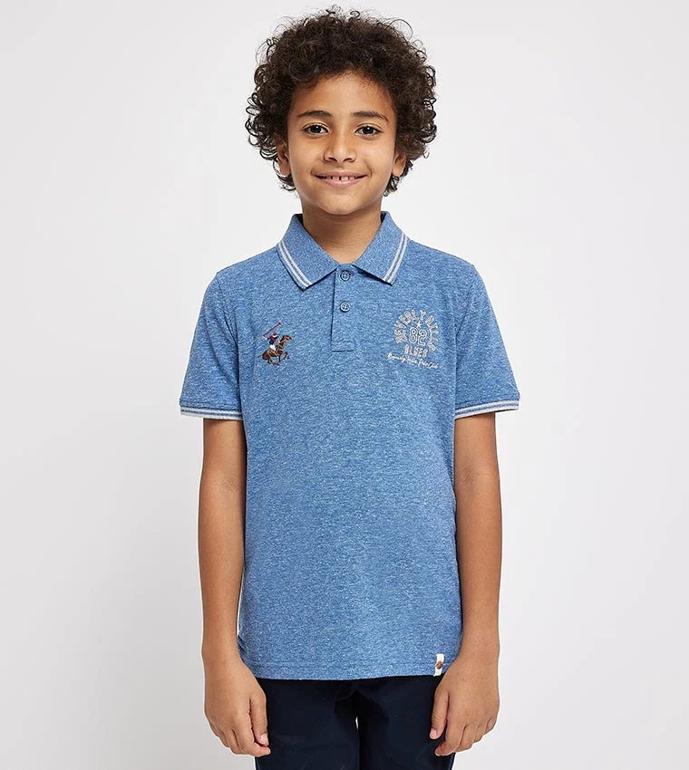 Embroidered Short-Sleeved Polo T-Shirt