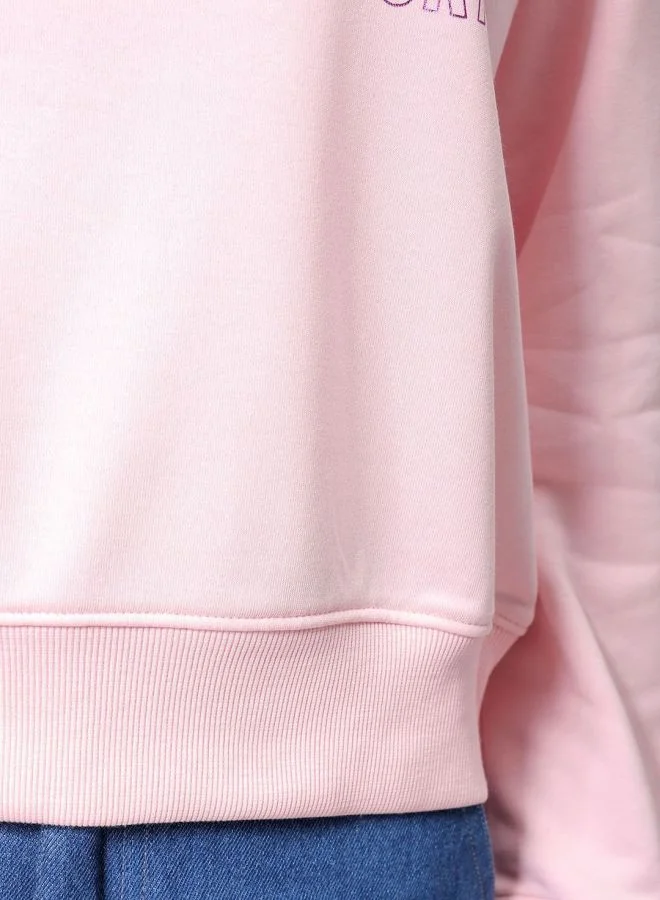 Freehand  Women Relaxed Fit Typography Printed Crew Neck Long Sleeve Crewneck Sweatshirt  | Best Price UAE