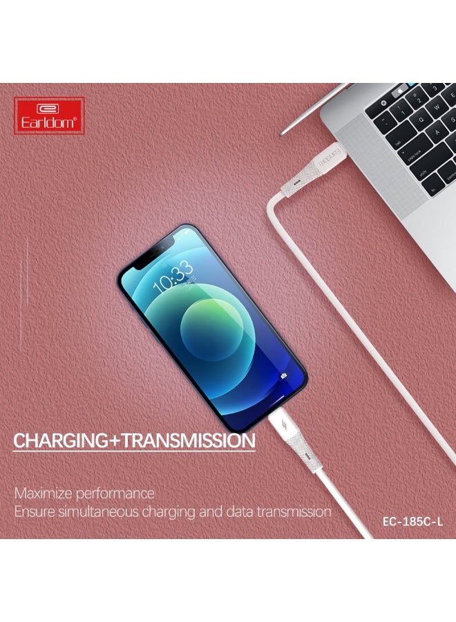 Earldom Cable Charger EC-185 - Type-C – Lightning 30W 1-Meter Silicone White - Image 4