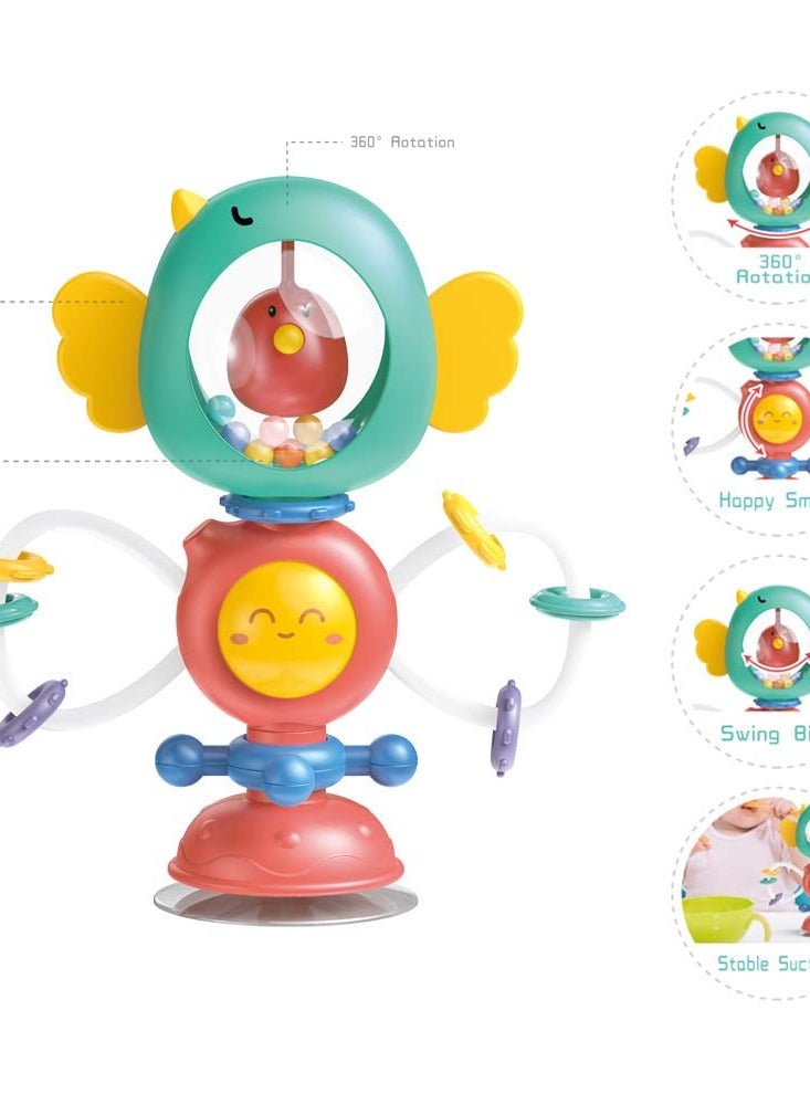 Excefore Baby Toys, High Chair Suction Cup Rattle Toys for Sensory Play | Suitable for Boys & Girls Ages 3 Months, Blue - Image 2