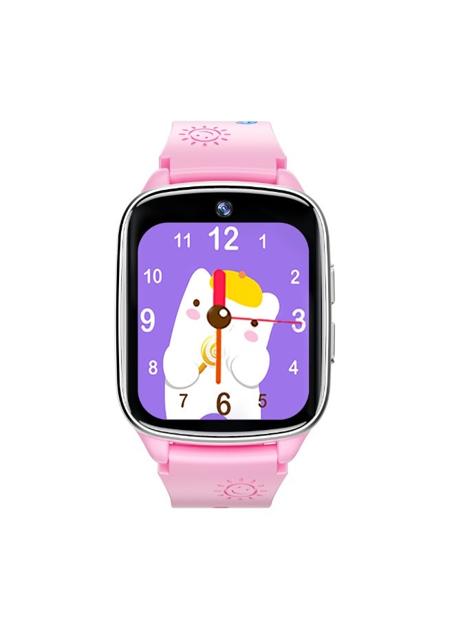VIKUSHA VIKUSHA V-B1 children's smart watch, 1.69-inch full touch screen 4G children's smart watch, IP67 waterproof and dustproof, supports GPS+AGPS+LBS+WiFi positioning, health monitoring, ultra-long battery life, guarding your child's every step! The best choice for children's gifts! Pink  - Image 1