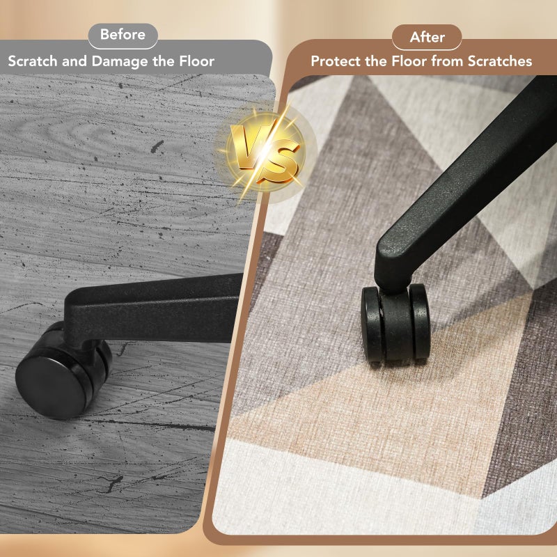 Lreedy Office Chair Mat for Hardwood Floor&Tile Floor,36"x48" Heavy Duty Desk Chair Mat for Hard Floors,Under Desk Rug for Rolling Computer Chair,Anti Slip,Low Pile Carpet Floor-Light Geometry - Image 5