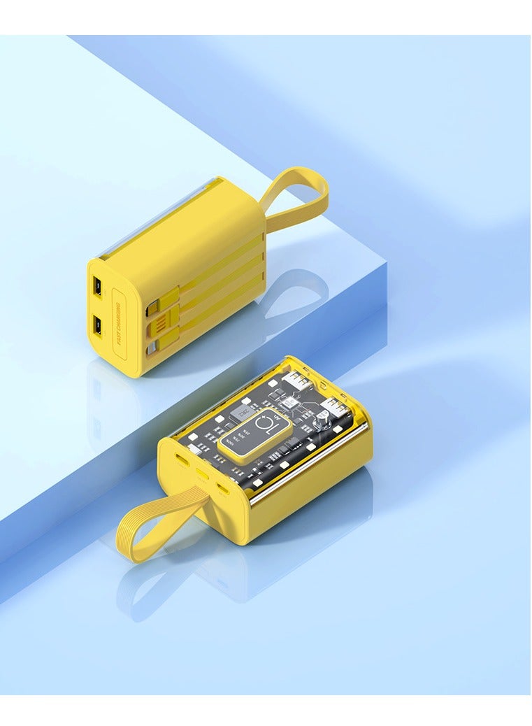 10000 mAh Power Bank with Fast Charging and Large Capacity (Yellow) - Image 1