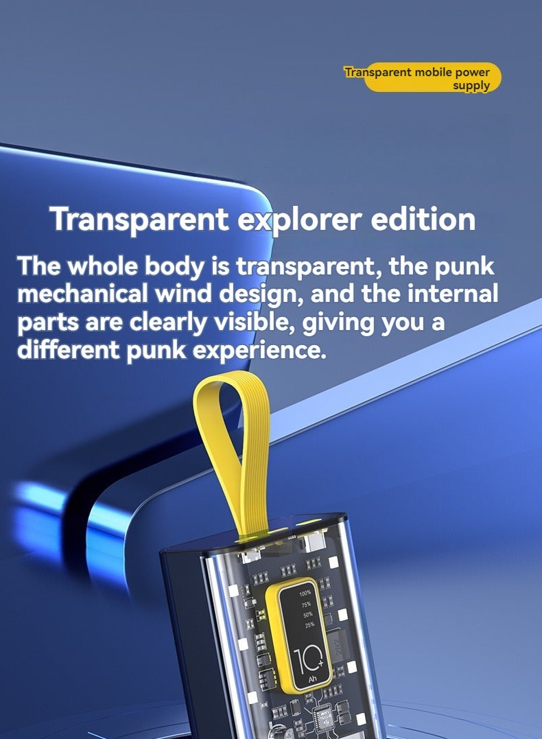 10000 mAh Power Bank with Fast Charging and Large Capacity (Yellow) - Image 4