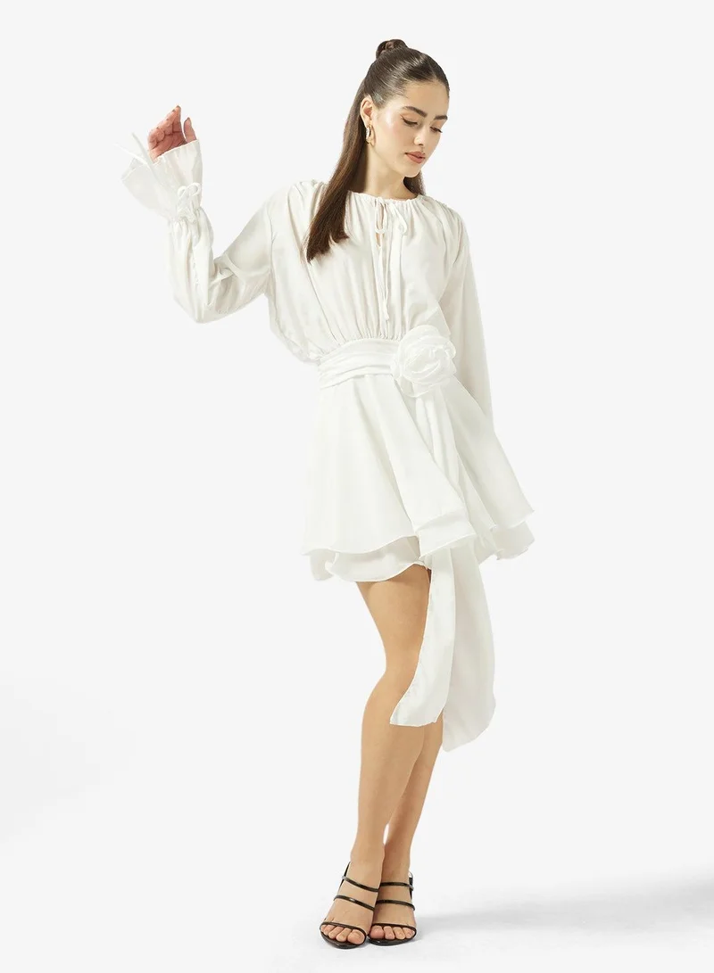 Ginger Gather Detail Dress with Crosage