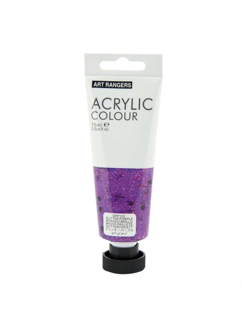 ART RANGERS Acrylic Colour – Glitter Purple 75ml | High-Quality Metallic Paint for Art & Craft - GFP122 - Image 1