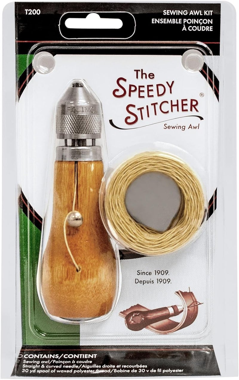 Speedy Stitcher Sewing Awl Kit with Waxed Polyester Thread and Needles - Image 1