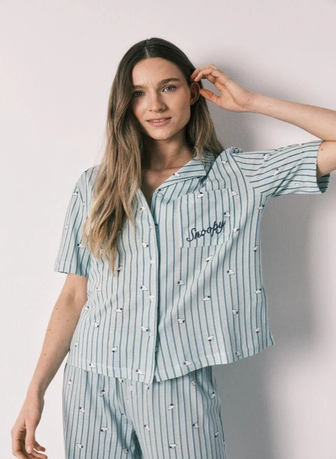 women'secret Green cotton classic pyjamas Snoopy