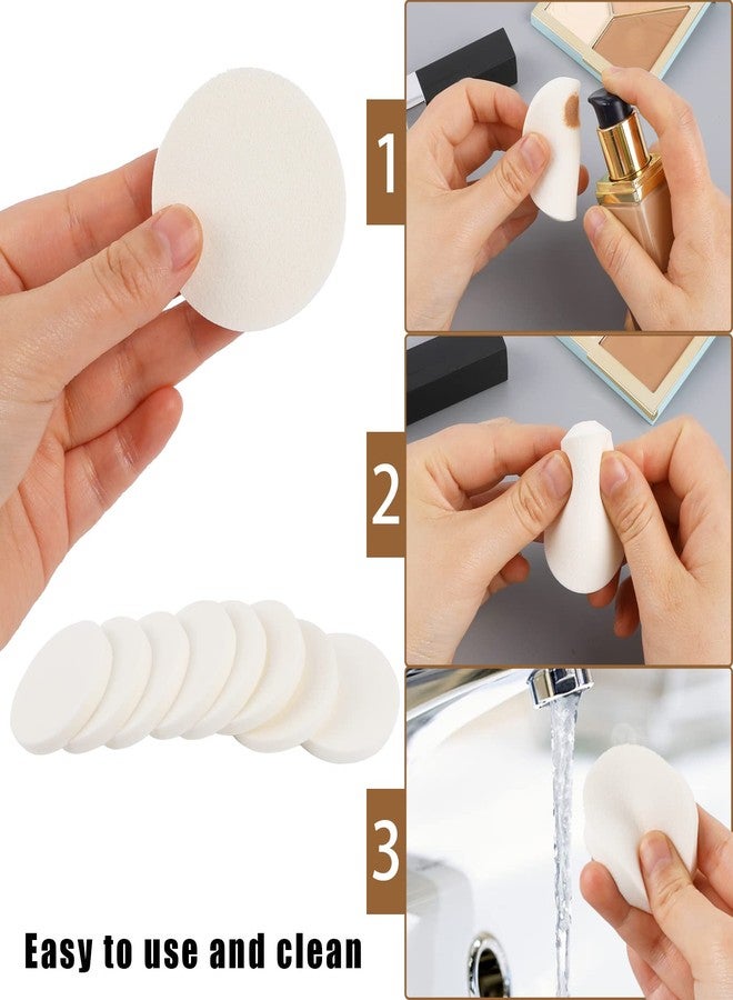 Sliverdew 50 Pieces White Round Makeup Sponge Facial Powder Puff Cosmetic Sponge Round Foam Pad Beauty Makeup Eye Face Foundation Powder Blender for All Skin Types, Wet and Dry Dual Use - Image 4