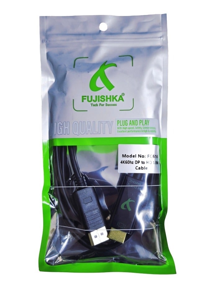 FUJISHKA Fujishka DisplayPort to HDMI Cable – 4K @60Hz-1.8M  - Image 5