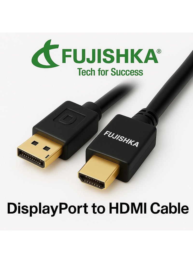 FUJISHKA Fujishka DisplayPort to HDMI Cable – 4K @60Hz-1.8M  - Image 2