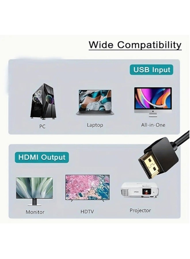 FUJISHKA DP TO HDMI CABLE 1.8M Ultra HD 4K/60Hz 6feet Gold-Plated DisplayPort to HDMI CONVERTOR CABLE - 4K@30Hz, 2K@60Hz,1080*1920@ Full HD, Uni-Directional DP  Compatible with NVIDIA, AMD, HP, TV ,Monitor, Projector, Desktop,etc  Matte Finish Cable | Durable , HDMI Cable 6ft 1.8M - Image 4