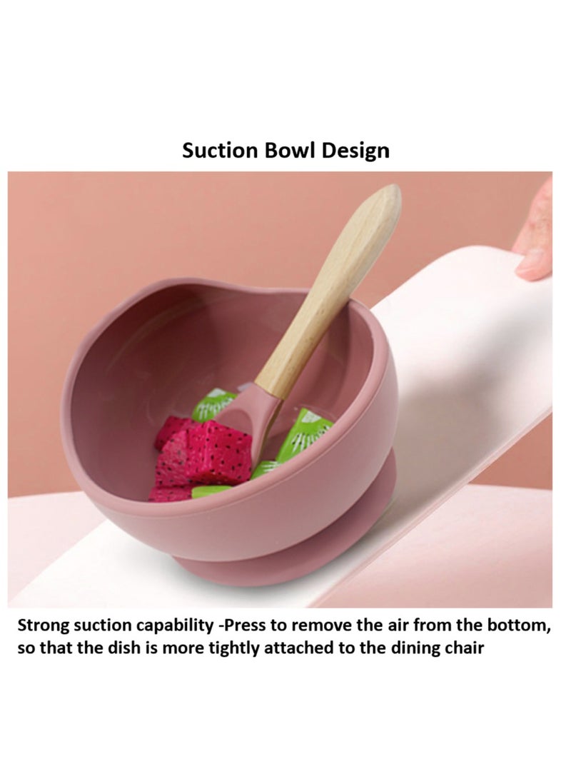 Premium Rose 10 Piece Weaning Feeding Supplies for Toddlers! Bib+Plate+Suction Silicone Baby Bowls! Self Eating Utensils Set with Spoons, Bibs, Plate, Toddlers Spoon Set! Set of 10! - Image 3