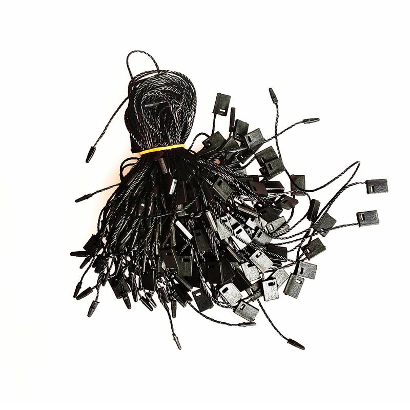 Pandiui23 1100 Pieces Hanging Rope Tags, Hang Tag Chain, Disposable Price Tags with Lock Lock for Clothing Jewelry Luggage and Security Products, 17cm (Black) - Image 1