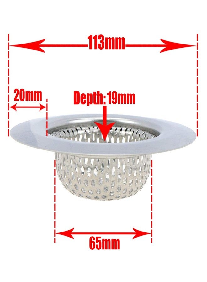 Xiaoyztan 2 Pcs 2.5-Inch Filter Diameter Kitchen Sink Strainer, Stainless Steel Drain Basket Filter with Large Wide Rim 4.5-inch Diameter & 1-Inch Depth - Image 2
