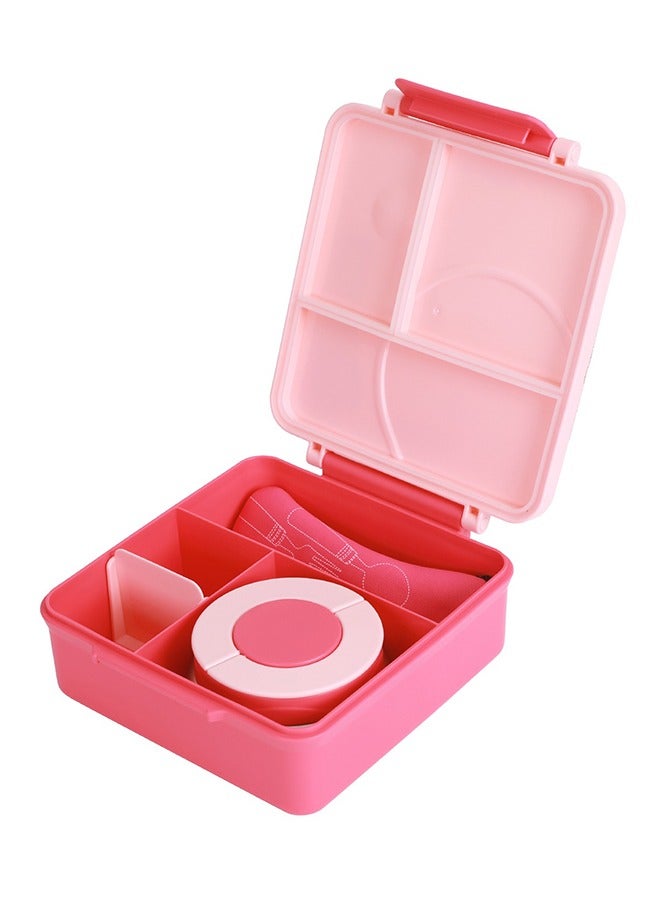 Eazy Kids Jumbo Bento Lunch Box With Pink Lunch Bag, Food Jar And Cutlery - Pink  - Image 2