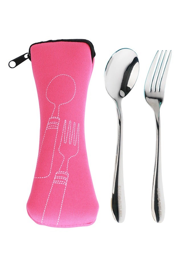 Eazy Kids Jumbo Bento Lunch Box With Pink Lunch Bag, Food Jar And Cutlery - Pink  - Image 5
