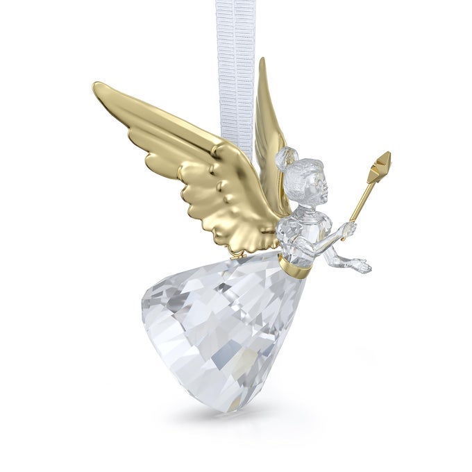 Swarovski Holiday Magic Angel Ornament Clear Crystals and GoldTone Finished Accents Hanging Decoration Part of The Swarovski Holiday Magic Collection
