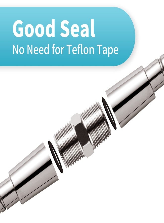 OFFO Shower Hose Extension Connector, 1/2 to 1/2 Shower Hose Extender Fitting Extra Long Joint, Used to Connect Two Hoses, Solid Stainless Steel, 1 PCS - Image 3