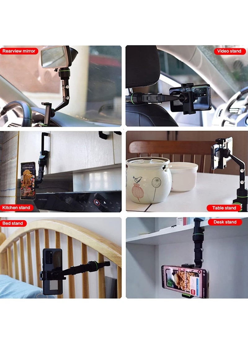 "360-Degree Rotating Multifunctional Rearview Mirror Phone Holder" - Image 4