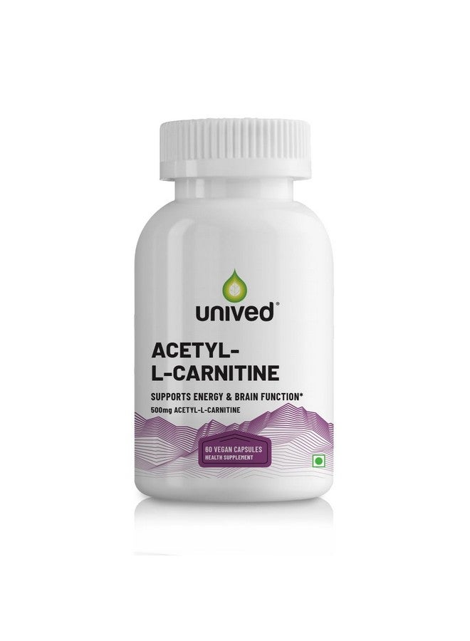 Unived Acetyl L-Carnitine 500mg | Supercharges Brain Function, Fat Loss, & Reaction Time. | Single Ingredient, Flavorless & Caffeine Free | 60 Vegan Capsules - Image 1
