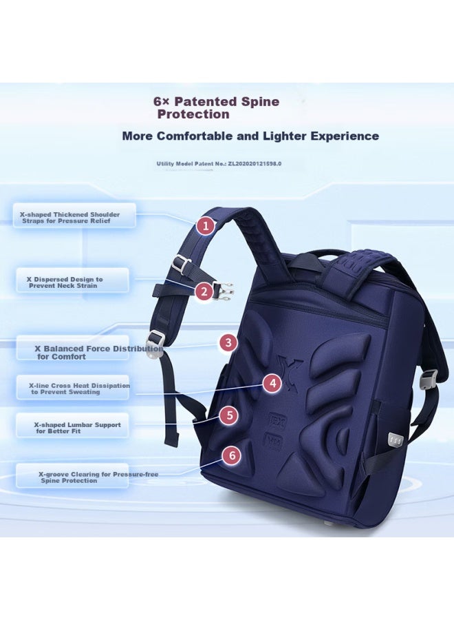 Ninth Castle The Ninth Castle Schoolbag For Primary School Students, Spine-protecting And Load-reducing Children's Backpack For Grades 3-6, Water-resistant Large Capacity Schoolbag For Boys And Girls - Image 5