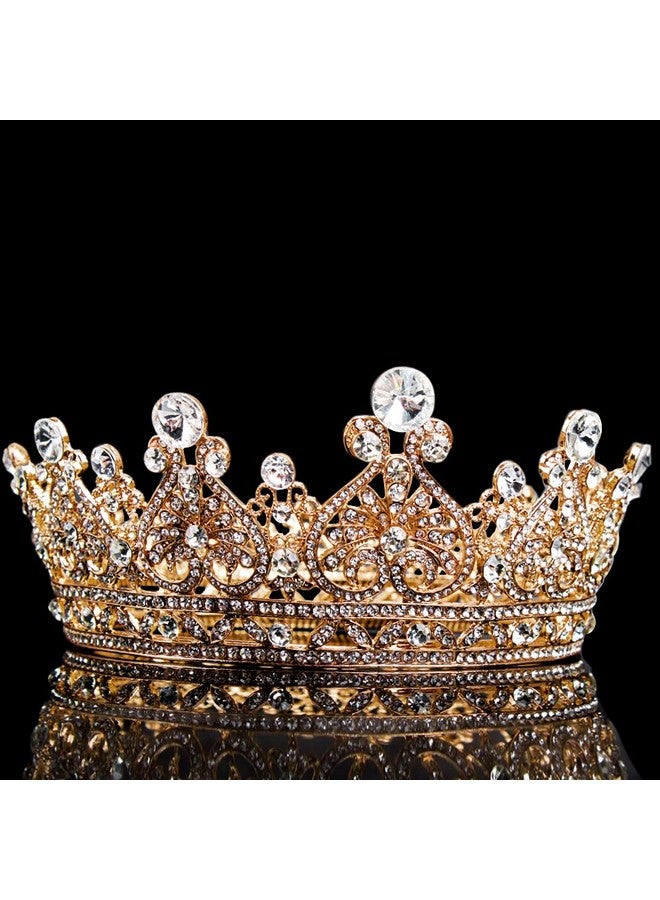 كوسايد تاج COCIDE من الذهب الوردي للنساء من الكريستال تيجان وتيجان الملكة للفتيات عصابة رأس دائرية كاملة لحفلات الزفاف وإكسسوارات الشعر لأعياد الميلاد وحفلات التخرج وحفلات الزفاف وأزياء الهالوين - Image 5