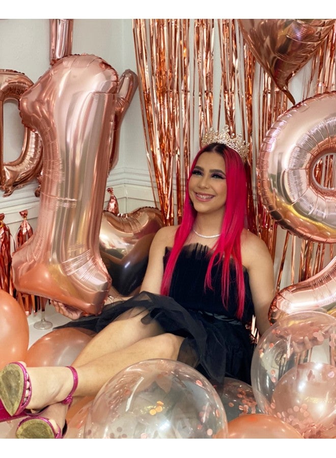 كوسايد تاج COCIDE من الذهب الوردي للنساء من الكريستال تيجان وتيجان الملكة للفتيات عصابة رأس دائرية كاملة لحفلات الزفاف وإكسسوارات الشعر لأعياد الميلاد وحفلات التخرج وحفلات الزفاف وأزياء الهالوين - Image 3