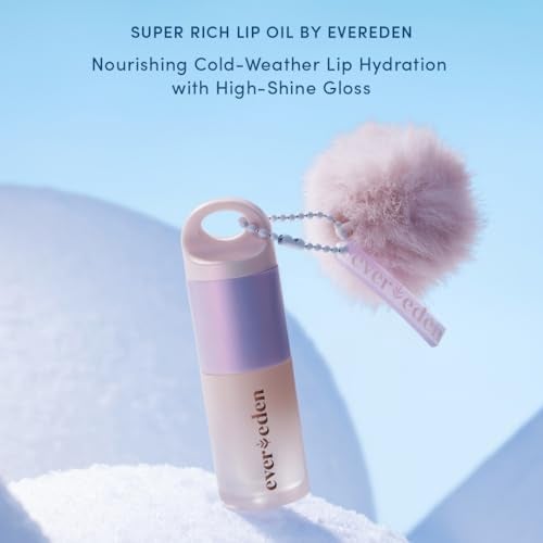 Evereden Super Rich Hydrating Lip Oil Clean Vegan Nourishing Soothing Glossy Lip Glow Oil for Cold Dry Weather With Chaga Mushroom Ceramides - Image 3