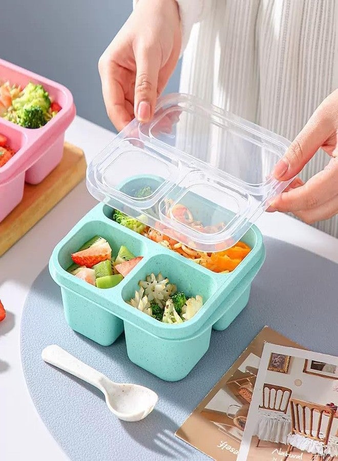 Emptycolor 3 Pack 3 Compartment Lunch Snack Containers with Lids, Meal Prep Bento Snack Boxes, BPA Free, Reusable Food Storage Lunchable Containers for People Work Travel - Image 5