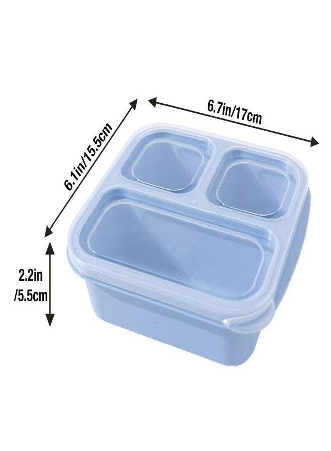 Emptycolor 3 Pack 3 Compartment Lunch Snack Containers with Lids, Meal Prep Bento Snack Boxes, BPA Free, Reusable Food Storage Lunchable Containers for People Work Travel - Image 3