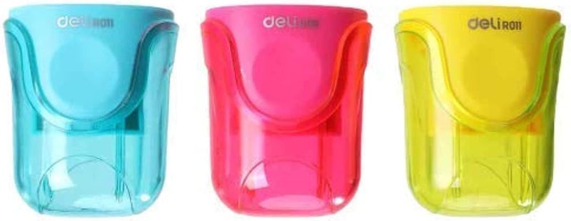 Deli Pencil Sharpener with Long Lasting Steel Blade - Assorted Colors - Image 1