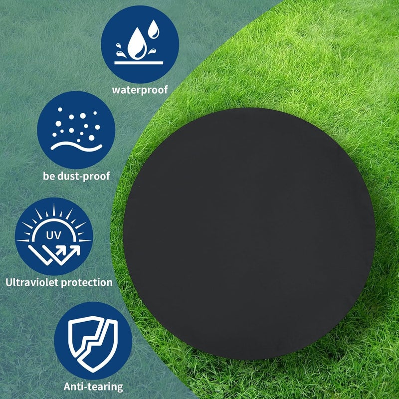 Hagsfire Mini Trampoline Cover 40 Inch Waterproof Fitness Protective Trampoline Round Covers for Adults Toddler Indoor Outdoor Garden Rebounder - Not Spring Covers (1 Black Cover Only) - Image 5