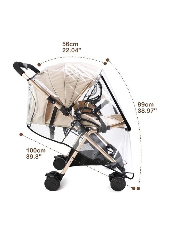 SYOSI Universal Baby Stroller Rain Cover Pram Raincover Pushchair EVA Transparent and Waterproof for Buggy Carriage Travel Outdoor  - Image 2