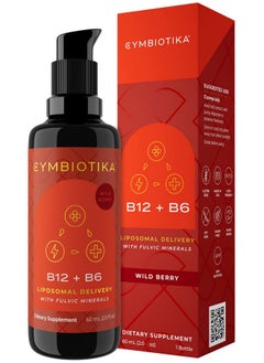 Cymbiotika Liposomal Vitamin B12 Liquid Supplement 1250 Mcg Supports Energy Cell Production Helps Strengthen Hair Skin & Nails Nongmo Gluten Free Sugar Free Keto & Vegan Friendly 2 Oz  - Image 1