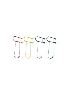 AL BADER Iron Wall Swing Heavy Duty Bench with Iron Bar, Plastic Covered Chain and Snap Hooks, Great for Playground, Backyard, Playroom, ( Yellow )  - Image 4