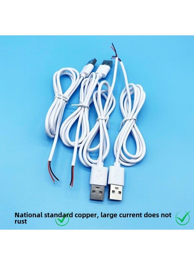 Supply 1 M Semi-finished USB Hot Tin Tail Charging Cable Environmentally Friendly Fixed Length Applicable Table Lamp Cable-Color:Black-Line Length:3.0mm Wire Diameter 1 M  - Image 4
