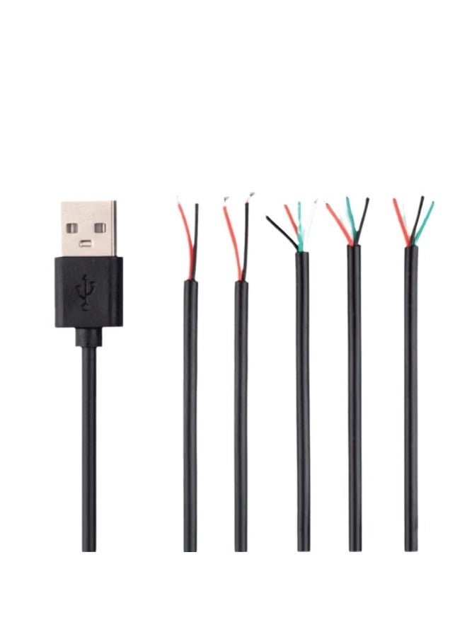 Supply 1 M Semi-finished USB Hot Tin Tail Charging Cable Environmentally Friendly Fixed Length Applicable Table Lamp Cable-Color:Black-Line Length:3.0mm Wire Diameter 1 M  - Image 5