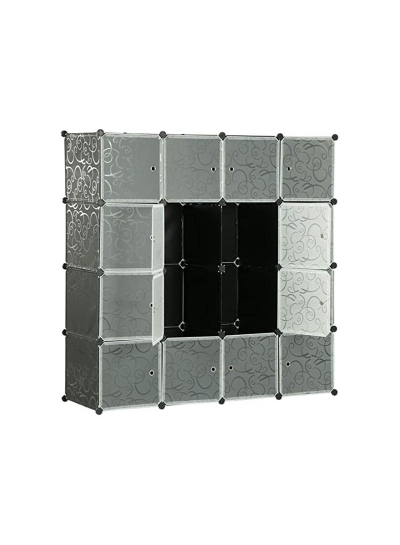 Generic 16 Cube DIY Plastic Wardrobe Cupboard Closet Cabinet Organizer Storage Furniture Unit Cabinet  - Image 3