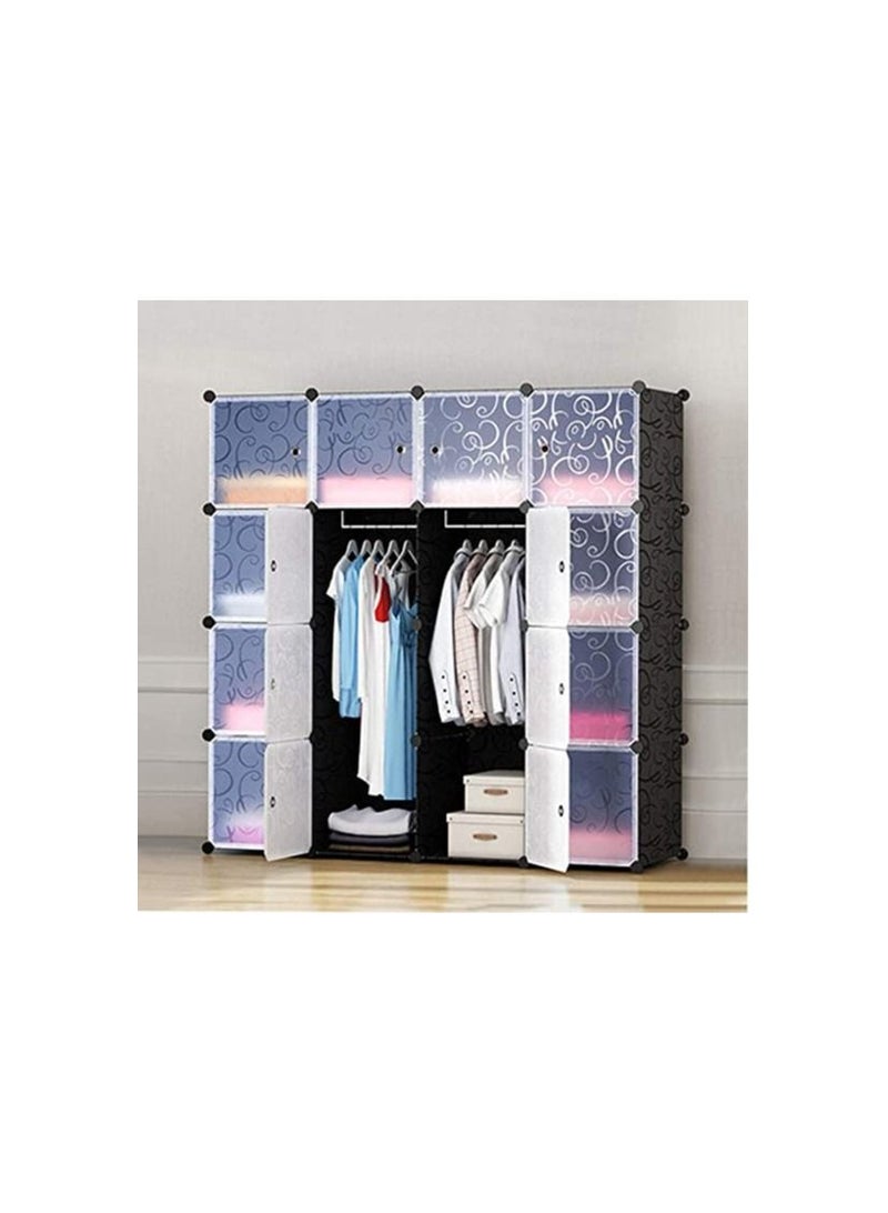 Generic 16 Cube DIY Plastic Wardrobe Cupboard Closet Cabinet Organizer Storage Furniture Unit Cabinet  - Image 2