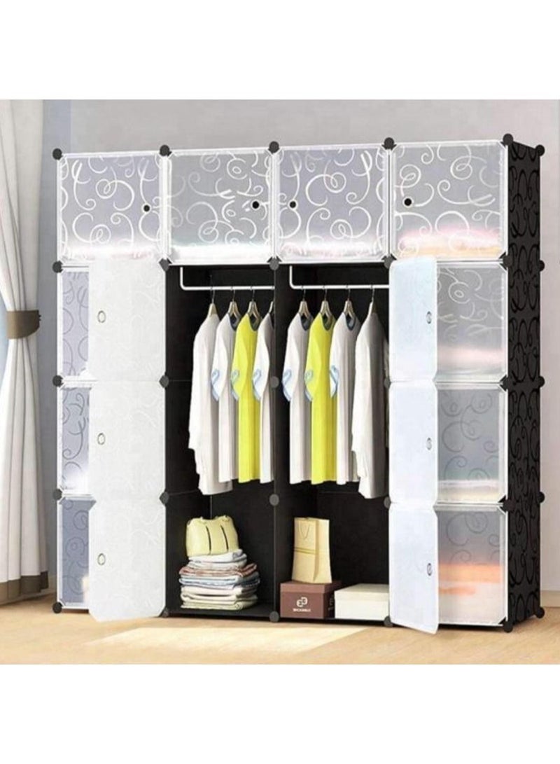 Generic 16 Cube DIY Plastic Wardrobe Cupboard Closet Cabinet Organizer Storage Furniture Unit Cabinet  - Image 1