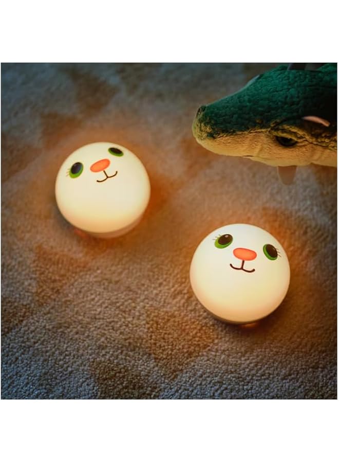 The Bros ضوء ليلي LED للأطفال - شكل أرنب لطيف، يعمل بالبطارية، مصباح محمول بجانب السرير لغرفة النوم، والحضانة، وغرفة الأطفال - ضوء أبيض ناعم - Image 3