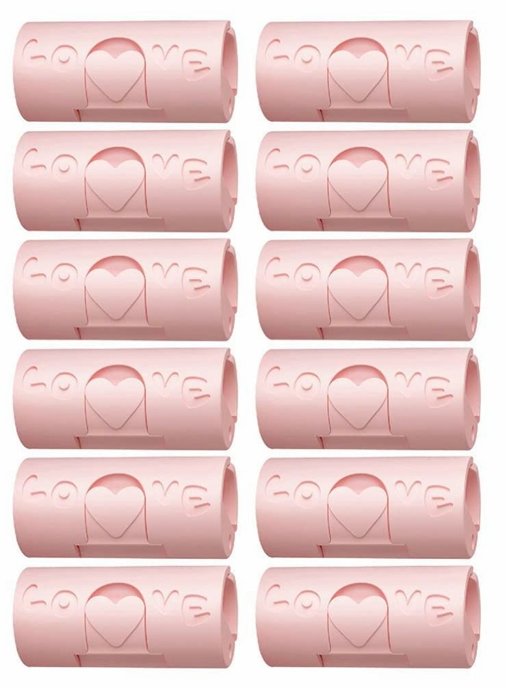 SYOSI Bed Sheet Holder Straps Non- Slip Elastic Mattress Corner Clips Adjustable Keep Sheets Snug for Full Size Pink 12pcs - Image 1