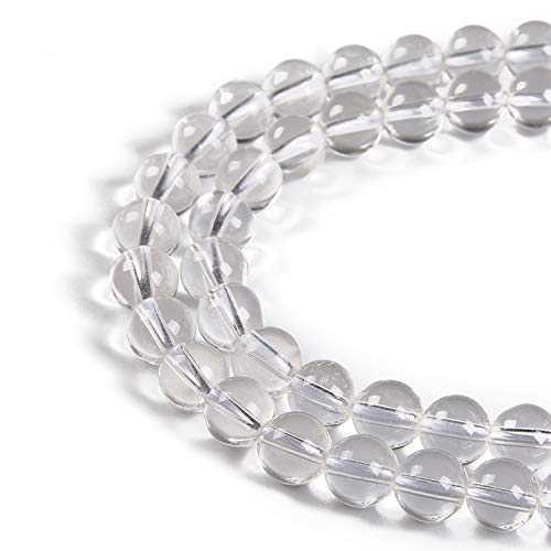 Nancybeads 45pcs 8mm Natural Clear Quartz Crystals Gemstone Round Spacer Loose Stone Beads for Jewelry Making 15.5" 1 Strand (Clear Quartz Crystals, 8mm 45Beads) - Image 3