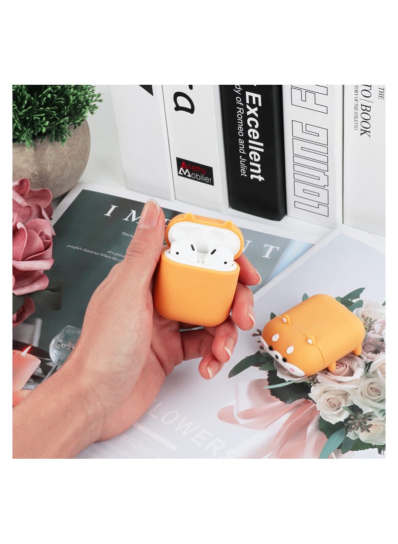 SOLARAE Airpods Case, Airpods 2 Case, Corgi Dog Cool Funny 3D Animals Cartoon Puppy Shaped Full Protection Shockproof Soft Silicone Charging Case Cover for Girls Boys Kids Child Women - Image 2