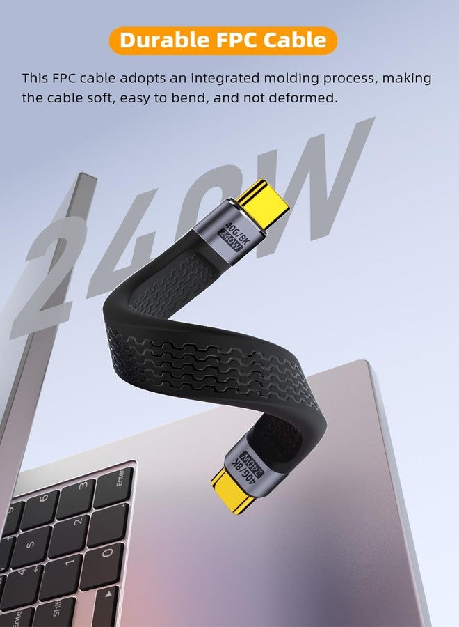 AreMe Short USB C Cable 5.3 inch, USB C to Type C 240W Fast Charging USB 4 Cable Supports 8K HD Display, 40Gbps Data Transfer for Thunderbolt 4/3, Laptop, Tablet, Phone and More - Image 5