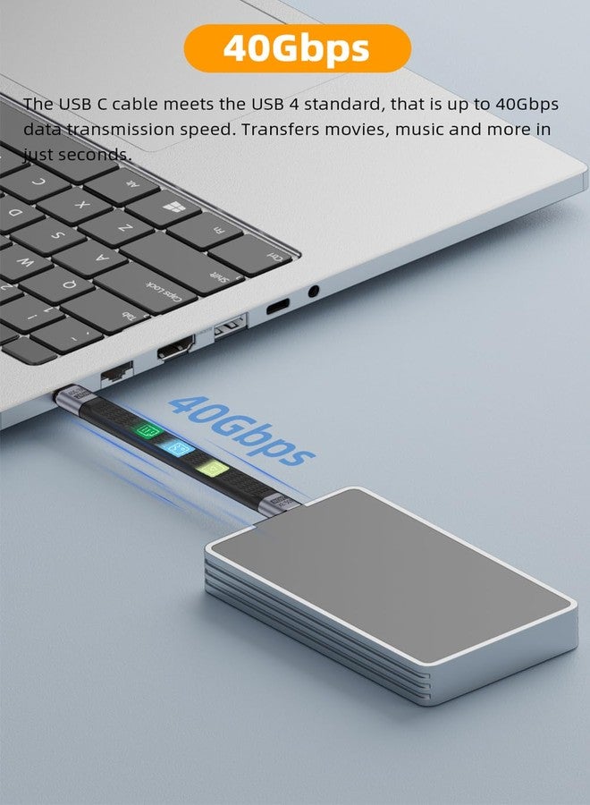 AreMe Short USB C Cable 5.3 inch, USB C to Type C 240W Fast Charging USB 4 Cable Supports 8K HD Display, 40Gbps Data Transfer for Thunderbolt 4/3, Laptop, Tablet, Phone and More - Image 2