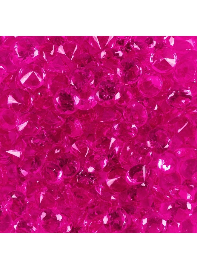 Super Z Outlet Fuchsia Acrylic Round Diamond Crystals Treasure Gems for Table Scatters, Vase Fillers, Event, Wedding, Birthday Decoration Favor, Arts & Crafts (1 Pound, 240 Pieces) - Image 4