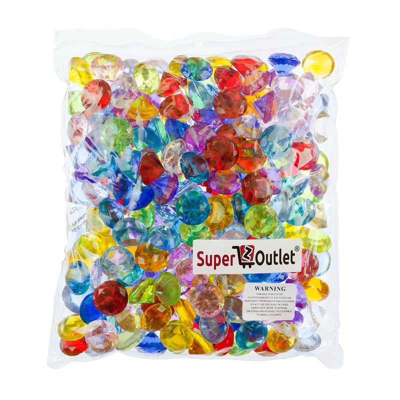 Super Z Outlet Fuchsia Acrylic Round Diamond Crystals Treasure Gems for Table Scatters, Vase Fillers, Event, Wedding, Birthday Decoration Favor, Arts & Crafts (1 Pound, 240 Pieces) - Image 2